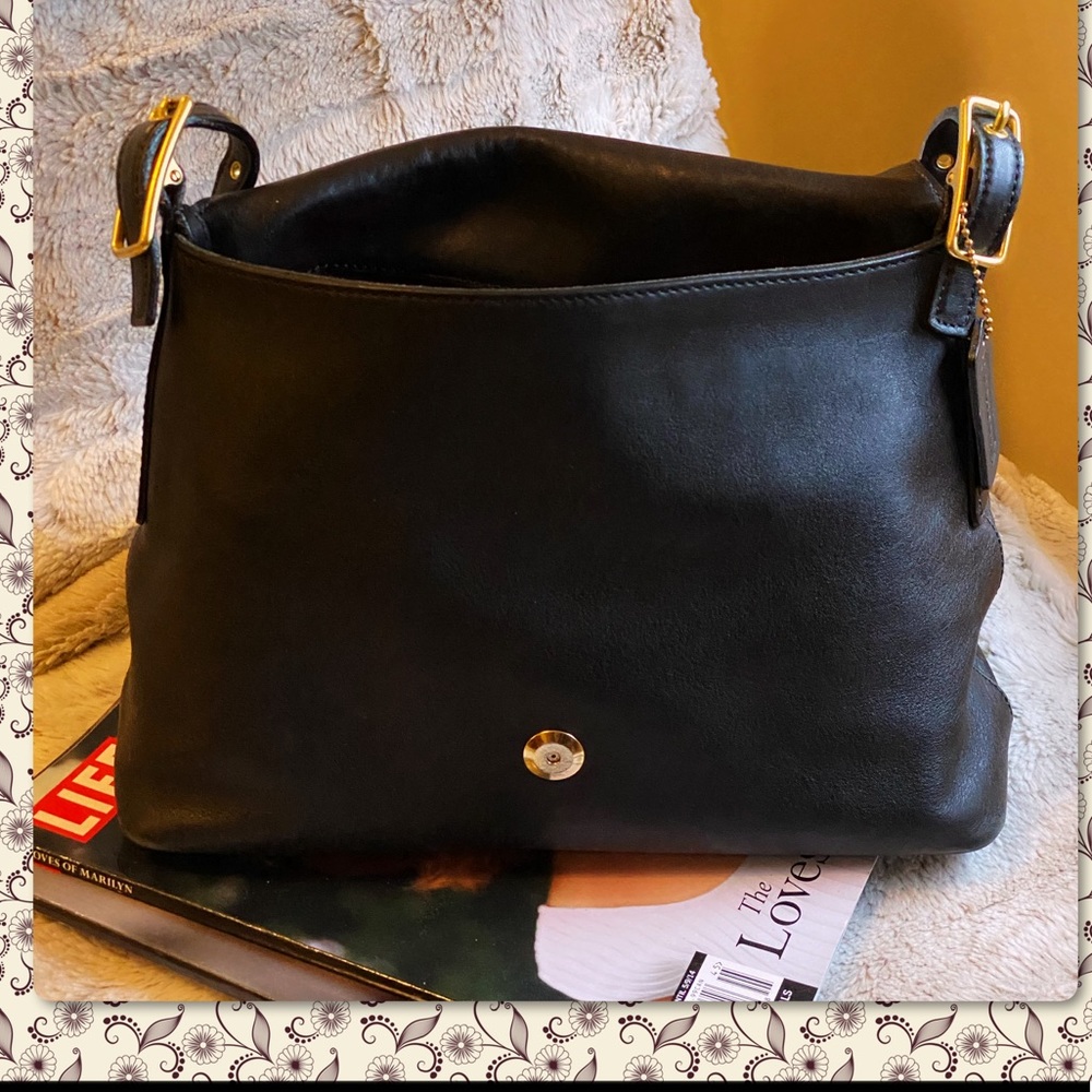 VINTAGE COACH BLACK LEGACY STUDIO FLAP BAG 9828 - Picture 5 of 17